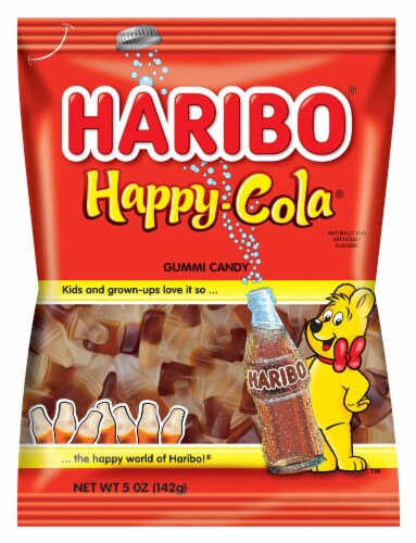 Haribo Gummi Candy, Happy Cola, 5 oz. Bags (12 count) Perspective: front