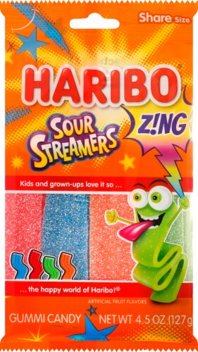 Haribo Sour Streamers Gummi Candy Perspective: front