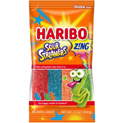 Haribo Sour Streamers Gummi Candy Perspective: front