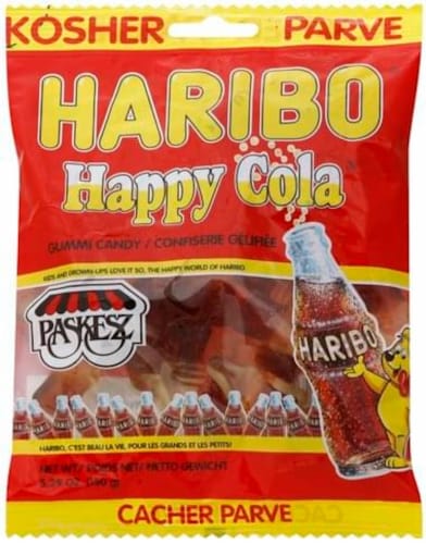 Haribo Happy Cola Gummi Candy Perspective: front