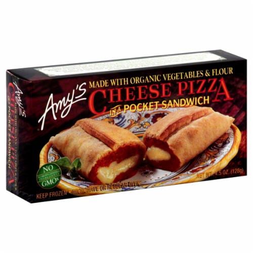 Amy's Cheese Pizza Pocket Sandwich Perspective: front