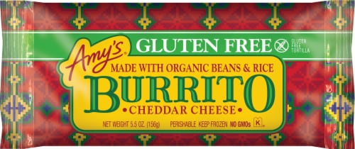 Amy's® Organic Beans and Rice Cheddar Cheese Burrito Perspective: front