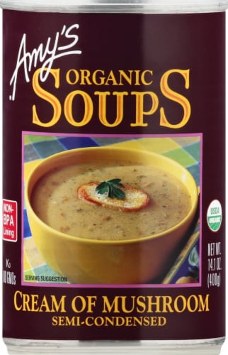Amy's® Organic Cream of Mushroom Semi-Condensed Soup Perspective: front