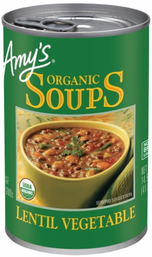 Amy's Organic Lentil Vegetable Soup Perspective: front