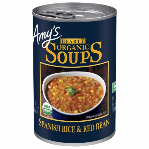 Amy's® Organic Hearty Spanish Rice & Red Beans Soup Perspective: front