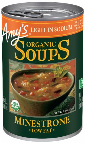 Amy's Organic Light in Sodium Low Fat Minestrone Soup Perspective: front