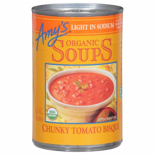 Amy's® Organic Low Sodium Chunky Tomato Bisque Soup Perspective: front