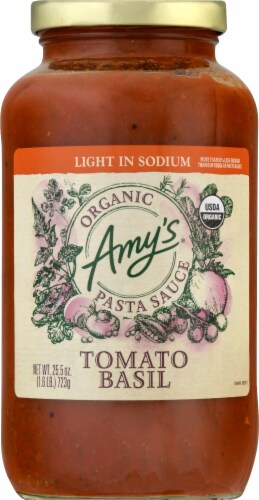 Amy's Organic Tomato Basil Pasta Sauce Perspective: front