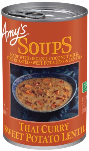 Amy's Thai Curry Sweet Potato Lentil Soup Perspective: front