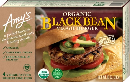 Amy's® Organic Black Bean Veggie Burger Perspective: front