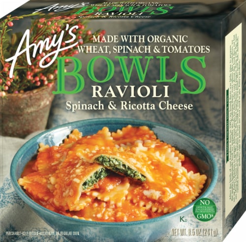 Amy's® Spinach Ravioli Bowl Frozen Meal Perspective: front