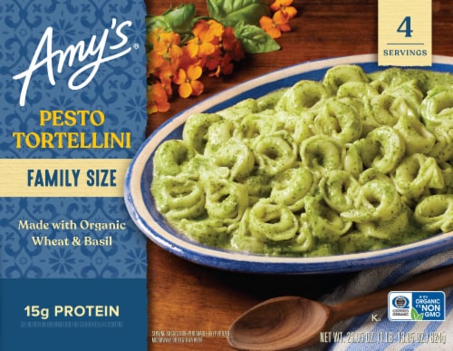 Amy's Pesto Tortellini Family Size Frozen Pasta Perspective: front