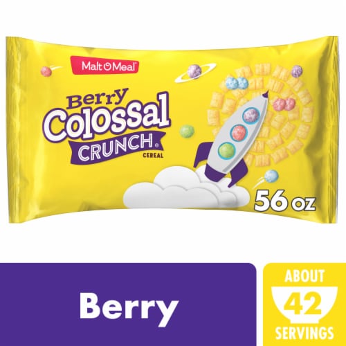 Malt-O-Meal Berry Colossal Crunch Giant Size Bag Cereal Perspective: front