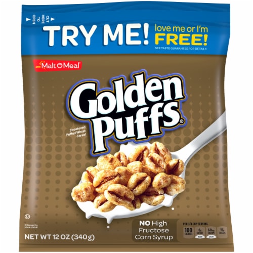 Malt-O-Meal Golden Puffs Cereal Perspective: front