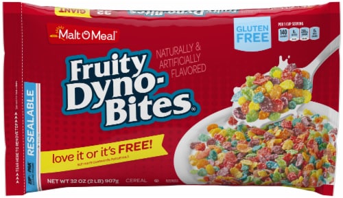Malt-O-Meal Fruity Dyno-Bites Cereal Perspective: front