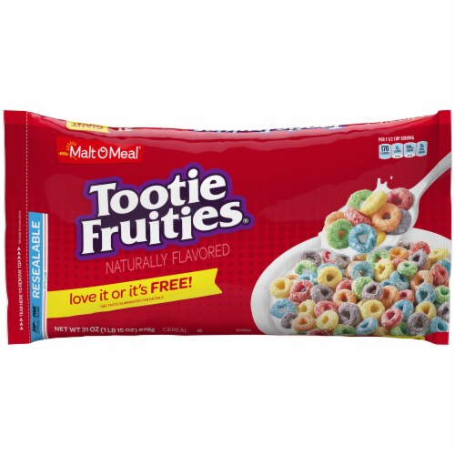 Malt-O-Meal Tootie Fruities Family Size Bag Cereal Perspective: front