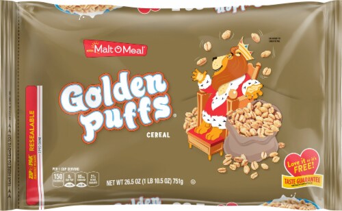 Malt-O-Meal® Golden Puffs Bag Cereal Perspective: front