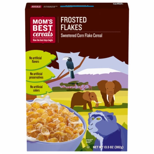 Mom's Best Frosted Flakes Cereal Perspective: front
