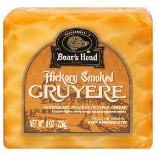 Boar's Head Hickory Smoked Gruyere Cheese Perspective: front