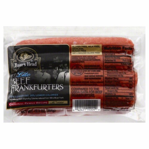 Boar's Head Light Skinless Beef Frank Perspective: front