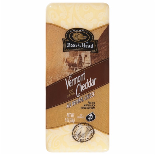 Boar's Head White Vermont Cheddar Cheese Perspective: front