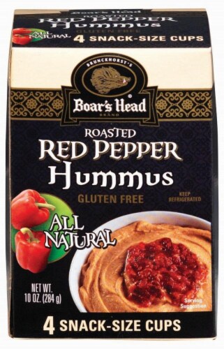 Boar's Head Roasted Red Pepper Hummus Cups 4 ct / 2.5 oz Perspective: front