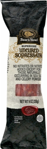 Boar's Head Superiore Uncured Sopressata Dry Sausage Perspective: front