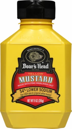 Boar’s Head 54% Lower Sodium Yellow Mustard Perspective: front