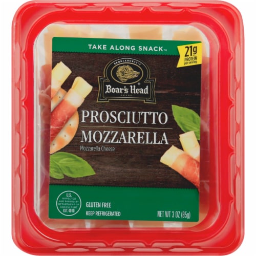 Boar’s Head Prosciutto & Mozzarella Cheese Snack Roll-up Perspective: front