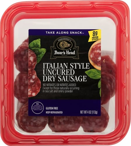 Boar's Head Uncured Italian Style Dry Sausage Snack Perspective: front