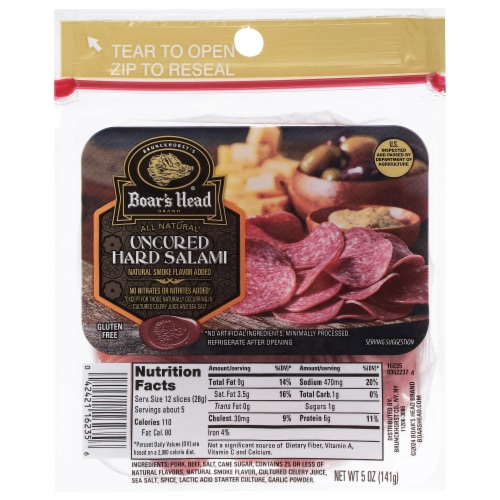 Boar's Head All Natural Uncured Hard Salami Perspective: front