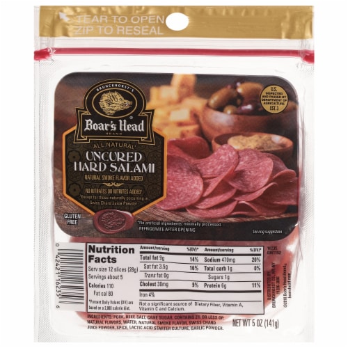 Boar's Head All Natural Uncured Hard Salami Perspective: front