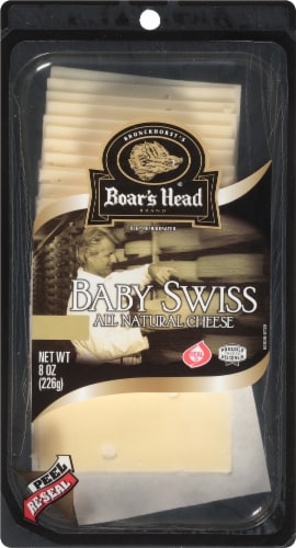 Boar's Head Pre-Sliced Baby Swiss Cheese Perspective: front