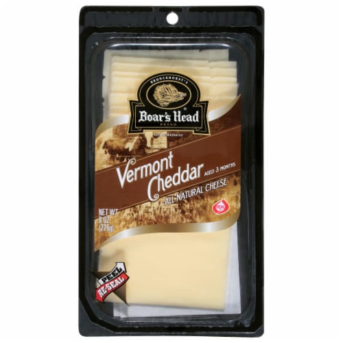 Boar's Head® Pre-Sliced Vermont White Cheddar Cheese Perspective: front