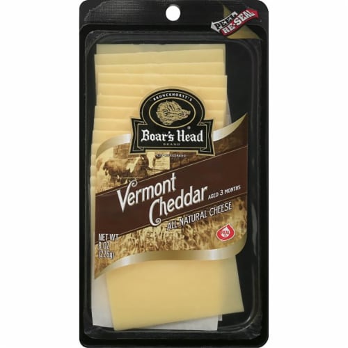 Boar's Head® Pre-Sliced Vermont White Cheddar Cheese Perspective: front
