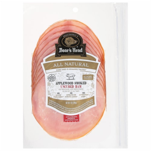 Boar's Head Simplicity Applewood Smoked Uncured Ham Slices Perspective: front