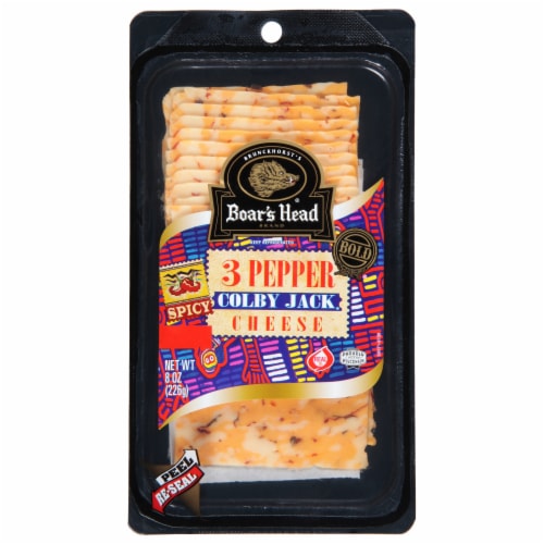 Boar's Head 3 Pepper Colby Jack Cheese Perspective: front