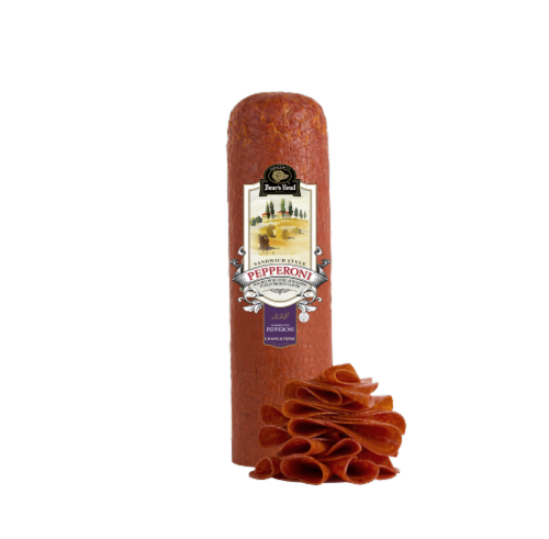 Boar's Head Sandwich Style Pepperoni Fresh Sliced Deli Meat Perspective: front