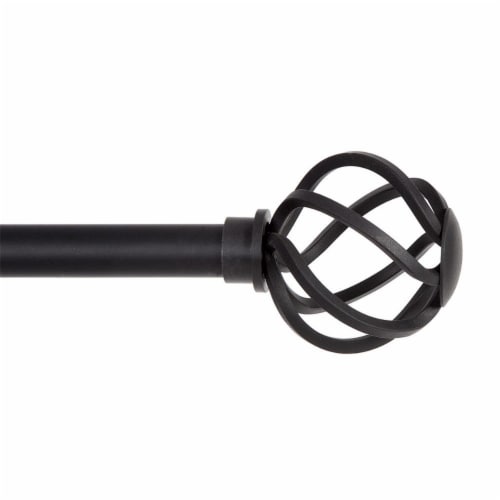 Kenney® Manufacturing Cage Curtain Rod-Black Perspective: front