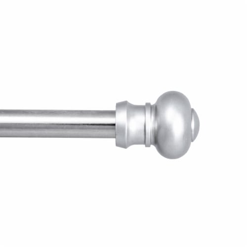 Kenney® Ashby Fast Fit™ Easy Install Adjustable Café Curtain Rod - Satin Silver Perspective: front