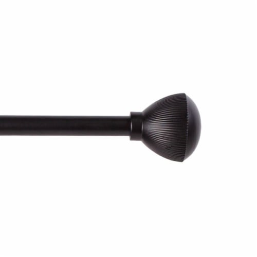 Kenney August 5/8 Standard Decorative Window Curtain Rod - Matte Black Perspective: front