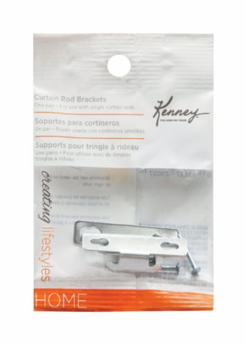 Kenney® Chrome Silver Curtain Rod Bracket Perspective: front