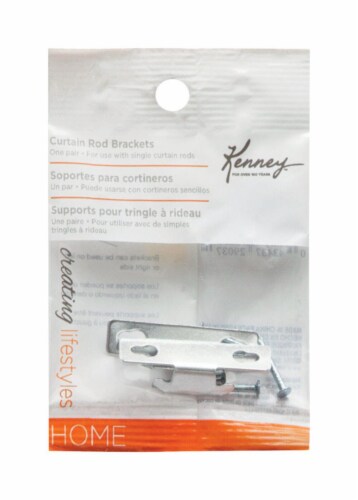 Kenney® Chrome Silver Curtain Rod Bracket Perspective: front