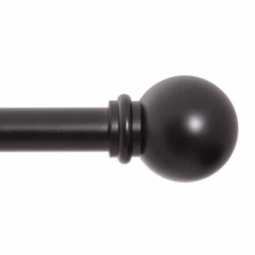 Kenney® Chelsea 5/8" Standard Decorative Window Curtain Rod, 28-48" Black Perspective: front