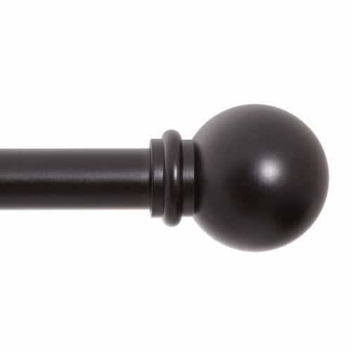 Kenney® Chelsea Standard Decorative Window Curtain Rod - Black Perspective: front