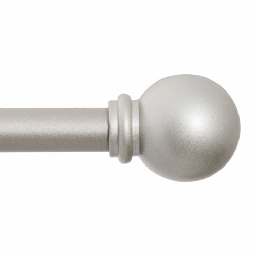 Kenney® Chelsea 5/8" Standard Decorative Window Curtain Rod, 28-48" Brushed Nickel Perspective: front