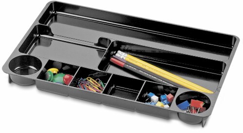 Officemate 9-Compartment Drawer Tray - Black Perspective: front
