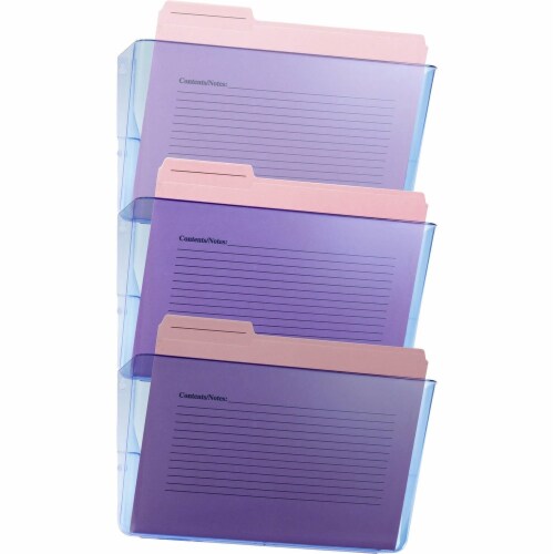 Officemate Blue Glacier Wall File, 3/Box - 15 Officemate Blue Glacier Wall File, 3/Box - 15