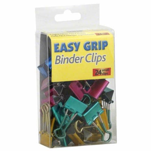 Officemate Easy Grip Binder Clips - Assorted - 12 Pack Perspective: front