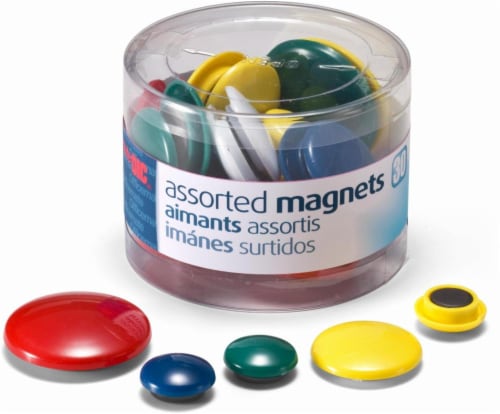 Officemate Assorted Magnets - 30 Pack Perspective: front